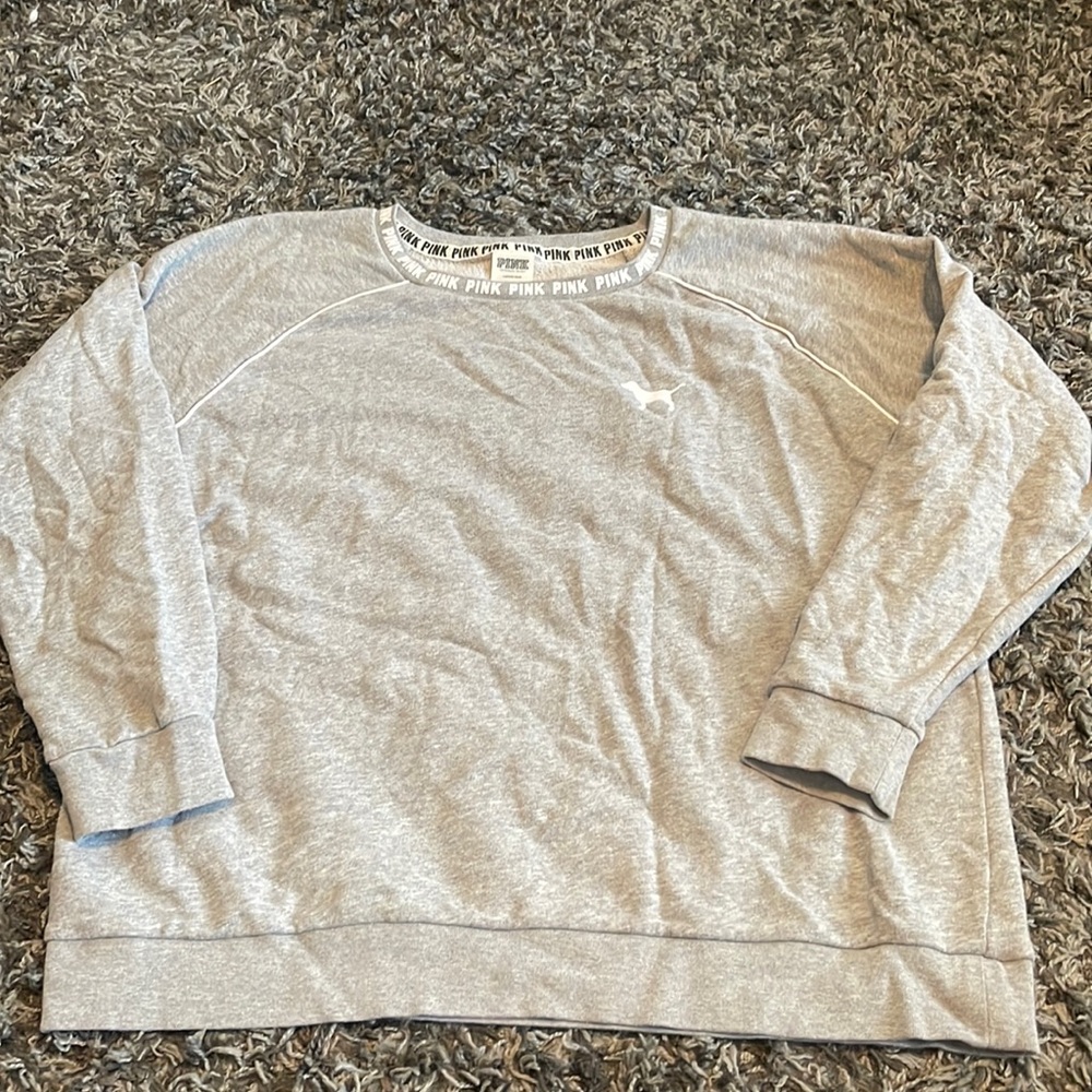 Victoria’s Secret Pink gray crew sweater